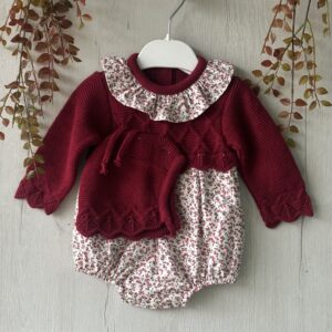 Pelele de punto granate con estampado