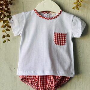 conjunto dos piezas vichy niño