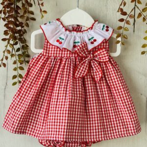 Vestido vichy cereza