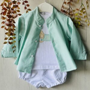 Conjunto niño vichy verde