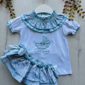 conjunto cochecito turquesa