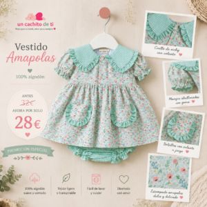 vestido amapolas bolsillos